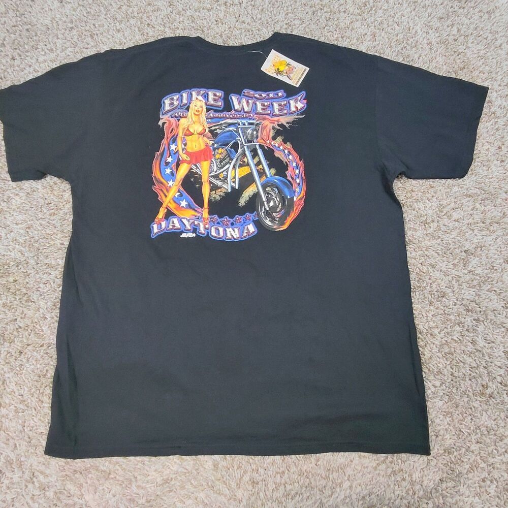 NEW Vintage Y2K Joe Cool Bike Week T-Shirt Mens 2X 2XL Bikini Girl Daytona Black